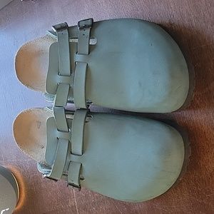 Birki's blue clogs/slip ons